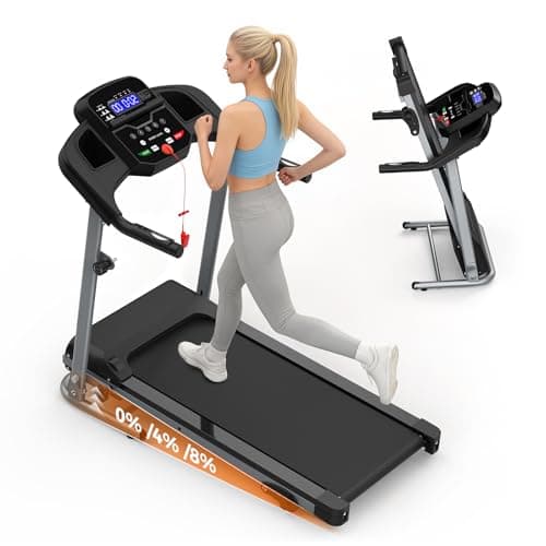 Lastforever Folding Treadmill for Home Use, 2.5HP Quiet Motor, 0.5–7.5 MPH with 8% Manual Incline, Compact Electric Treadmill with LED Display, 300 LBS Capacity, Cup Holder & Safety Key (Grey) - Image 1