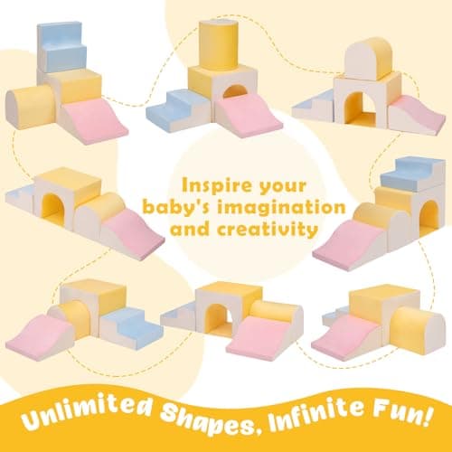 CAMELUS Large Climbing Toys for 1 Year Old, 4-Piece Toddler Climbing Toys Indoor, Soft Play Set Baby Foam Climbing Blocks for Toddlers, Climb Crawl Activity Play Set, Birthday - Thumbnail 4