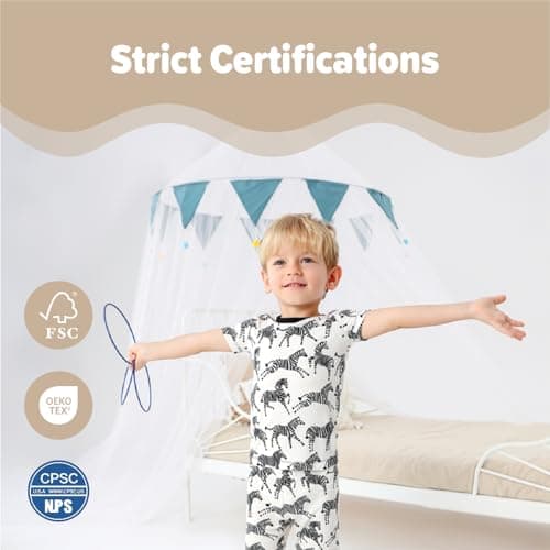 NewSeed Kids 2-Piece So Soft 2-Piece Playtime Set – Short Sleeve Crew Neck Top with Matching Leggings, Little to Big Kids (Zebras, 7-8Y) - Thumbnail 6