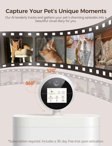 Automatic Cat Feeder with Camera 360°, 2K HD with Night Vision & 2-Way Audio Auto Dog Feeder, 2.4G/5G Smart Pet Feeder with Display & APP, 5.5L Video Recording Timed Food Dispenser for Cats/Dogs - Thumbnail 2