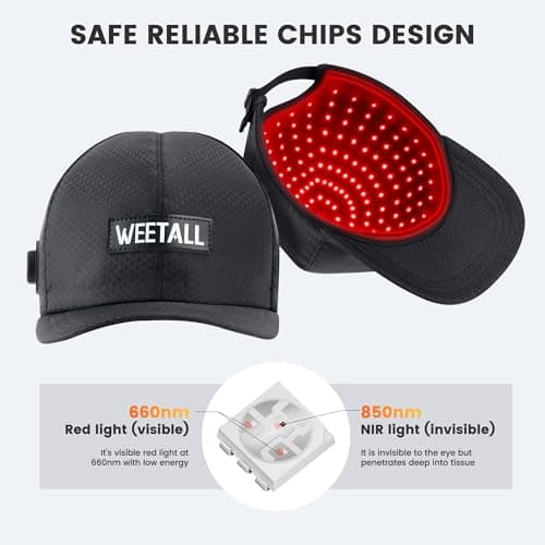 Red Light Therapy for Hair Growth: Cordless Red Light Heating Cap with 2000mAh Rechargeable Battery, Portable Care Tool for Home Use for Men & Women - Thumbnail 3