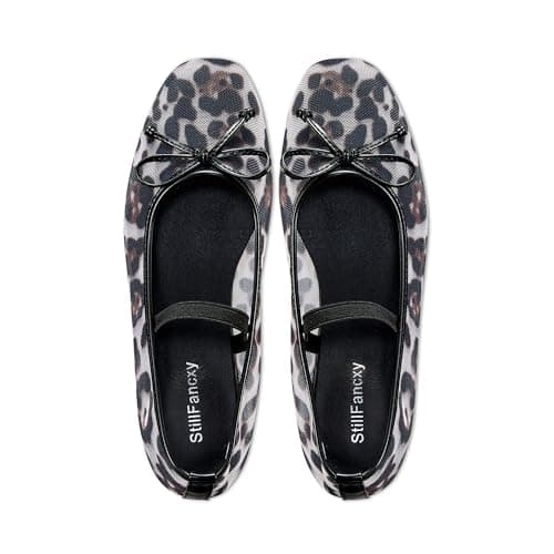 StillFancxy Ballet Flats with Bow Square Toe Ballerina Flats Slip on Bowknot Flat Shoes for Women Dressy Comfortable - Image 1