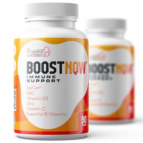 BoostNow Immune Support Capsules, 14-in-1 Formula with EpiCor 500mg, Zinc, Vitamin C, D-3, Elderberry & More - 90 Count - Image 1