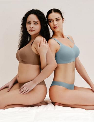 Lehoba Seamless Bras for Women, Wireless Supportive Bra Comfortable No Underwire Full Coverage Push Up Bra - Thumbnail 5