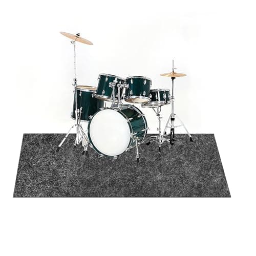 4x6FT Drum Mat with Non-Slip Grip Bottom Rug Woven Fabric Carpet Pad Ideal Gift for Drummers Noise Reduction Jazz Electric Set Accessories - Image 1