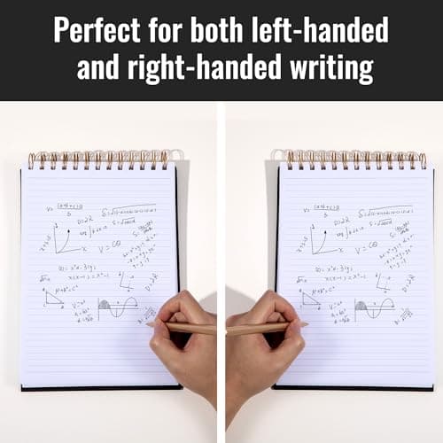 Yoment Top Spiral Notebook, Steno Pads College Ruled, 300 Pages Top Bound Notebook, 7 × 10 Flip Notebooks Left-Handed Notebooks for Work School Office Business, Black - Thumbnail 6