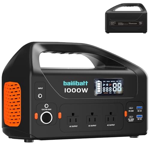 Portable Power Station 1000W 808Wh Camping Lithium Battery, Portable Generator for Home Use Emergency Power Station Backup Travel Outdoor 100W PD & 120V Pure Sine Wave AC Outlet - Image 1