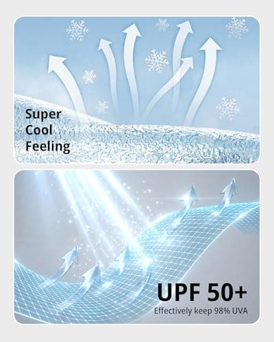 Stelle Sun Protection Cooling Arm Sleeves with Thumb Holes Golf Sport UV Arm Covers Gardening Outdoor (Black,S|M) - Thumbnail 6