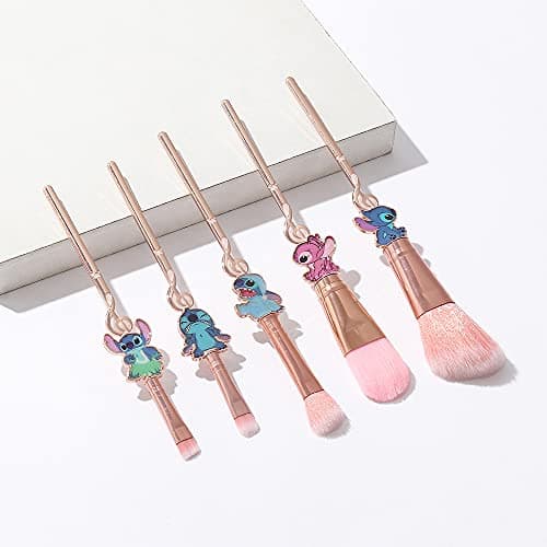 Cute Cartoon Girl-Themed 5-Piece Makeup Brush Set – Premium Synthetic Bristles for Foundation, Blending, Face Powder, Blush, Concealer & Eye Shadow - Thumbnail 3