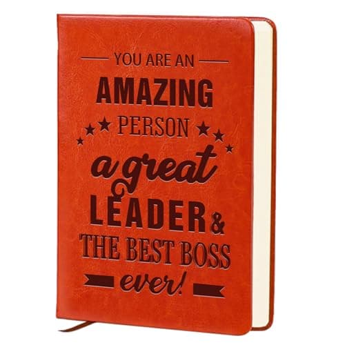 QDWXDEL Gift for Boss,A5 Hardcover Leather Journal for Women,Journal Notebook for Work,Thank You Gifts,Leadership Gifts (great LEADER) - Image 1