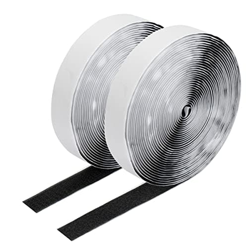 16.5Ft x 1 Inch Self Adhesive Strips, Heavy Duty Strong Back Sticky Fastening Tape,Nylon Fabric Fastener Mounting Tapes for Sewing, Crafting,DIY- Indoor or Outdoor Use (Black)