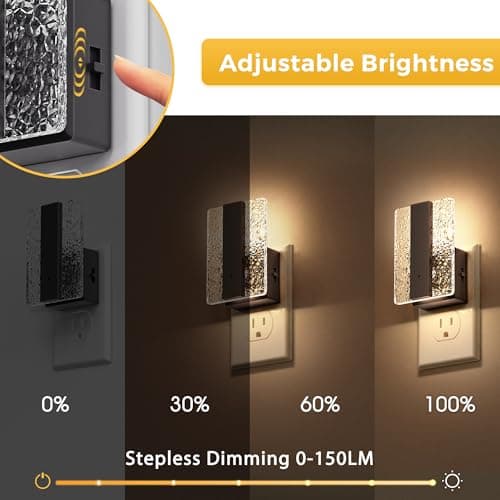 L LOHAS LED Night Lights Plug Into Wall, Night Light with Dusk-to-Dawn Sensor, Dimmable Decorative LED Nightlights, 0-100LM 3000K Adjustable Brightness for Bathroom, Hallway, Bedroom,Stairway - Thumbnail 3