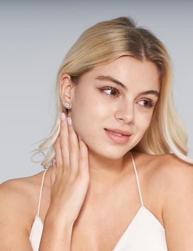 IMOLOVE Moissanite Stud Earrings with 2.4CT D Color Lab Created Moissanite Halo Earrings in Sterling Silver Trendy Earrings for Women Men-1 - Thumbnail 4