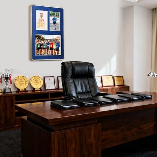 Medal Display Shadow Box, Gold Aluminum Frame, Acrylic Panel for Sports Awards,Marathon Runner, Military Awards and Triathlon (3-in-1) - Thumbnail 4