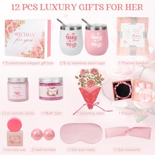 Mother's Day Gifts,Get Well Soon Gifts After Surgery,Birthday Gift Boxes ,12Pcs Self Care Package,Thinking of You Gift Basket,Relaxing Spa Gift For Her, Mom,Wife, Sister,Best Friend - Thumbnail 2