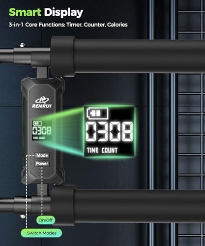 Twister Arm Trainer & Chest Workout Equipment with Digital Display - Auto Reps & Calorie Estimator, 40-120 lbs Home Gym Chest Exerciser for Men, Green Pro - Thumbnail 2