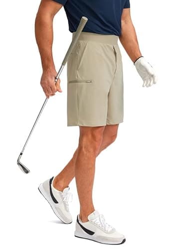 Viodia Men's 7" Golf Shorts with 5 Pockets Elastic Waist Dry Fit Stretch Lightweight Shorts for Men Hiking Casual Athletic - Image 1