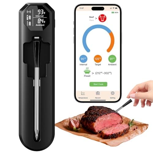 BlueSwan Wireless Meat Thermometer Digital, Food Thermometer Bluetooth 820 ft Range with APP for Grill Smoker Oven, Magnetic Design for BBQ Cooking, Gifts for Men, Camping Kitchen Essentials - Image 1