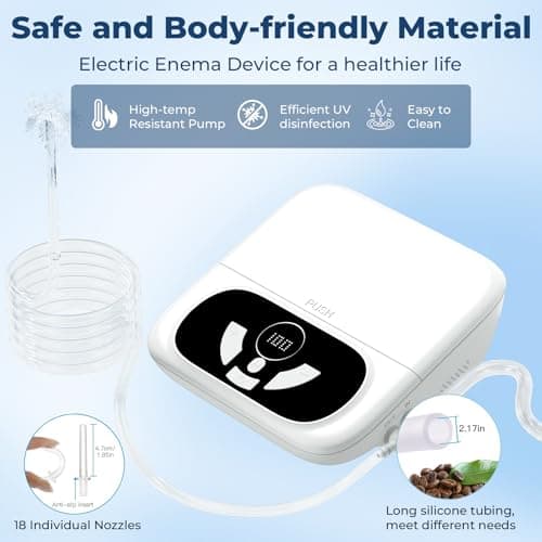 CNAPES Enemas for Colon Cleanse Men and Women, Electric Enema Kit with UVc Storage Box, 1-100 Level Adjustable Water Pressure, 2 Spray Modes, Anti-Backflow Design, 18 pcs Nozzles - Thumbnail 6