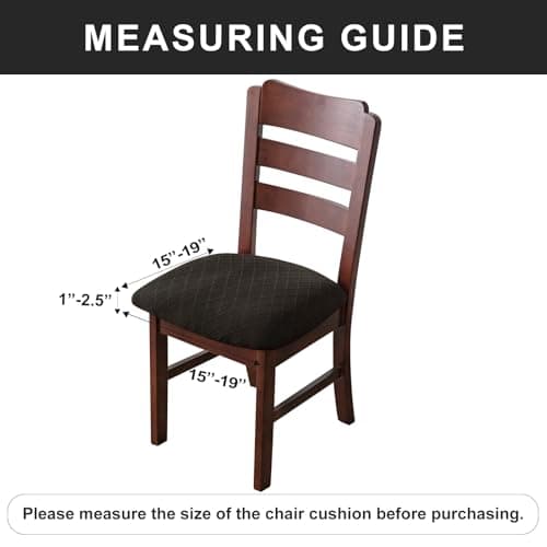 Genina Waterproof Seat Covers for Dining Room Chairs Covers Dining Chair Cover Kitchen Chair Covers (Black, 4 Pcs) - Thumbnail 3