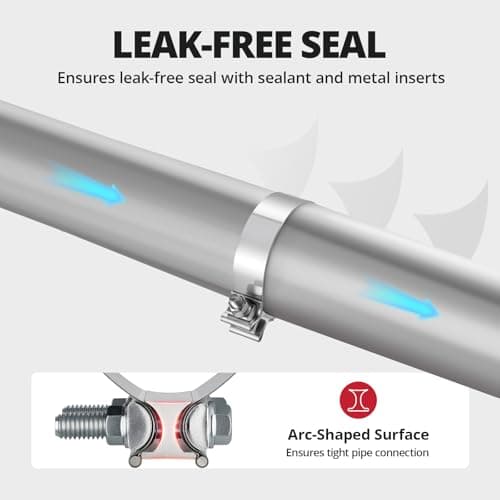 EVIL ENERGY 3.5 inch Exhaust Clamp, 3 1/2" Narrow Band Muffler Clamp Stainless Steel for Heavy-duty Exhaust systems, Downpipes, Catback Exhausts, Mufflers,Tailpipes 4 Pack - Thumbnail 5