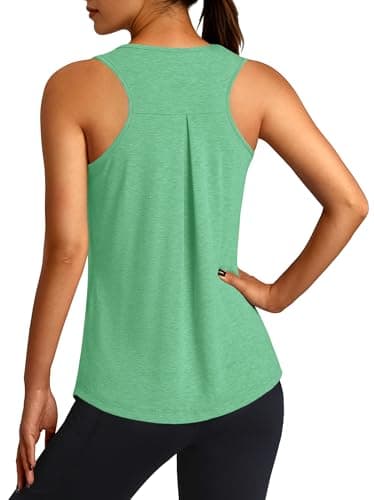 3rd hill Workout Tank Tops for Women Racerback Sleeveless Yoga Top Loose Fit Gym Shirt Running Athletic Tanks Aqua S - Image 1