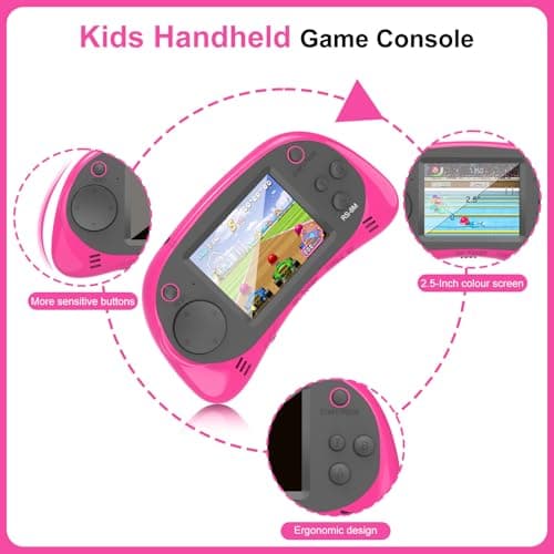 Handheld Games for Kids -16 Bit Retro Video Game with 220 HD Electronic Games - 2.5'' IPS Portable Travel Game Gifts for Boys Girls Ages 4-12 - Thumbnail 3