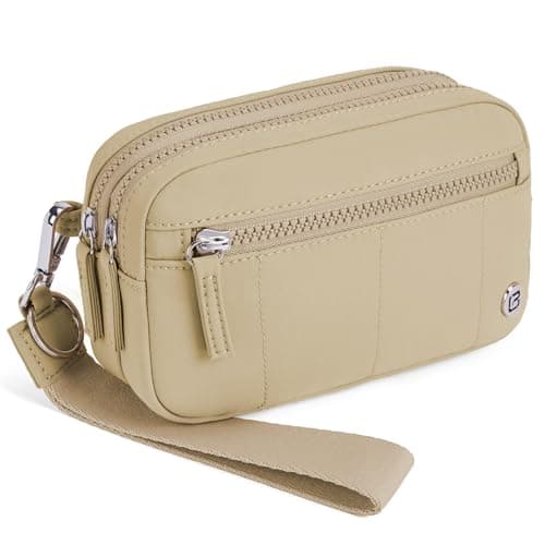 POIUGOYA Small Nylon Crossbody Bags for Women,RFID Wristlet Purse Built in Wallet, 4 Zipper Crossbody Wallet Phone Organizer - Image 1