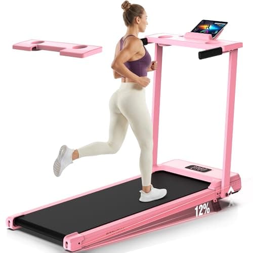 FUNMILY Incline Walking Pad Treadmill with Handle Bar, Folding Treadmills for Home Small, 3.5HP Portable Treadmill with Desk, 350 lbs Weight Capacity, Walking Pad with Remote Control and LED Display - Image 1