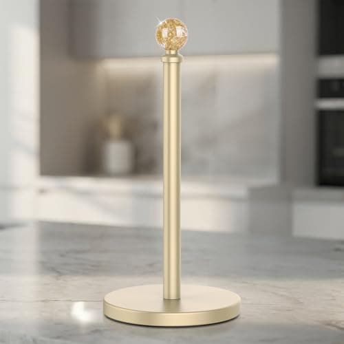 Gold Paper Towel Holder Countertop, Unique Gold Ball Decor,Brass Paper Towel Holder for Kitchen - Sturdy, Durable, and Elegant Home Decor for Kitchen - Image 1