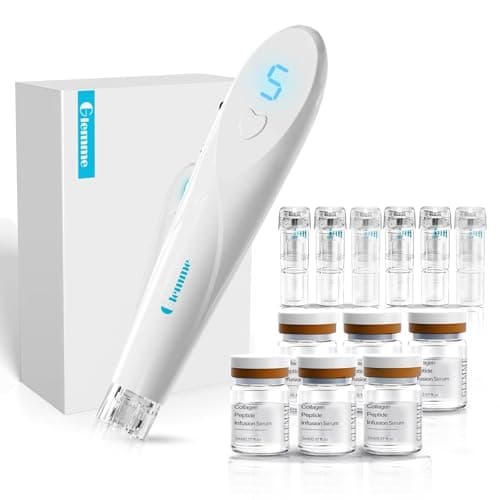 Micro Infusion System for Skin Care, 0.25mm Dermabrasion Stamp Microneedle Derma Roller Stamp with Peptides & Hyaluronic Acid Face Serum for Men Women Home Use - Image 1