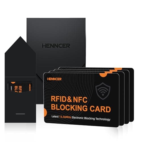 RFID Blocking Card, NFC Debit Credit Card Passport Protector, Entire Wallet Protection Blocker Set for Men & Women, Smart Slim Design Perfectly fits in Wallet and Purse (Blackorange, 4) - Thumbnail 2