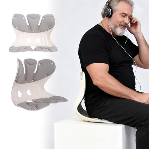 D DITALON Ergonomic Back and Lumbar Support Pillow for Office Chair, Legless Floor Seat with Back Support and Detachable Cushion, Office Chair Posture Corrector, Work from Home Essentials, Large - Image 1