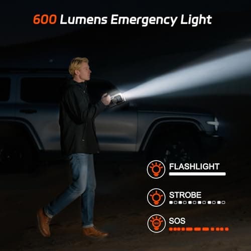 Acmount Jump Starter with Air Compressor, 6000A Car Battery Jumper Starter Portable(All Gas/10.0L Diesel), 150PSI Tire Inflator Air Pump, 12V Jump Pack with LCD Display, USB Quick Charge & LED Light - Thumbnail 5