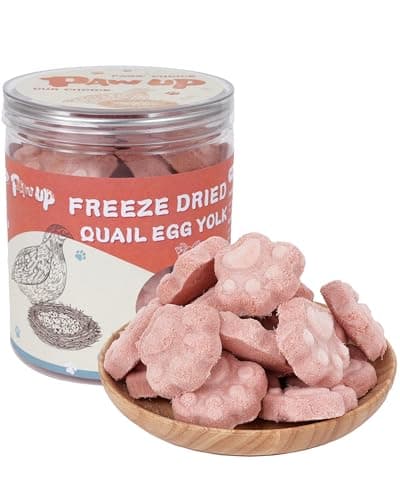 PAWUP Freeze Dried Cat & Dog Treats, Natural Quail Egg Yolk, Rich in Antioxidants Cranberry Added, High-Protein Pet Snacks for Coat & Urinary Health, 3.5 oz - Image 1