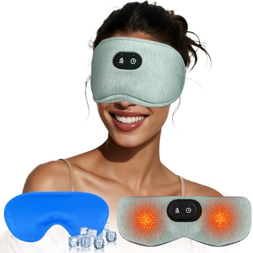 Detachable Heated Eye Mask, Cordless Eye Mask for Dry Eyes & Puffiness, Algae Fiber Ultra-Soft Nose Bridge Light-Block for Deeper Sleep – Graphene Layer Warm Compress & Cold Pack,Travel Essentials - Image 1
