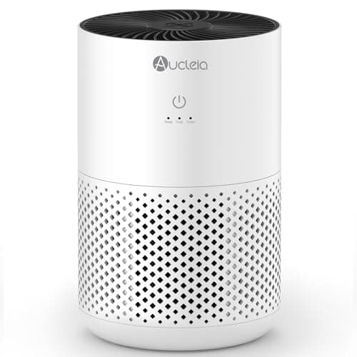 Aucleia Air Purifiers for Bedroom Home with H13 True HEPA Filter, 20dB Quiet Air Cleaner for Pets Hair Dander Odor, Smoke Dust Pollen, Aromatherapy Function, White - Image 1