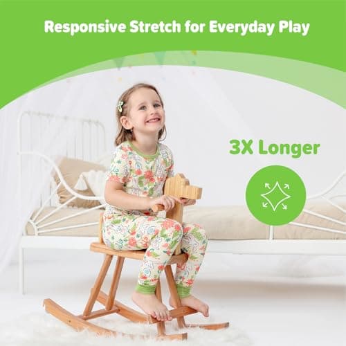 NewSeed Kids 2-Piece So Soft 2-Piece Playtime Set – Short Sleeve Crew Neck Top with Matching Leggings, Little to Big Kids (Cute rabbit, 3-4Y) - Thumbnail 3