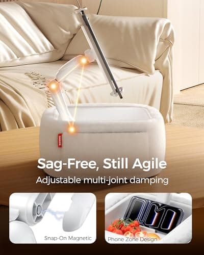 LULULOOK Ultra Fluffy Kindle Pillow Stand for Reading, Lap Tablet Pillow Stand with Snack Bowl & Flodable Arm Compatible with iPad, Phone and 4.7-14.6” Tablet for Book Reading in Bed - Thumbnail 3