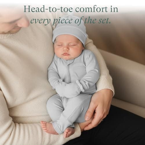 PurComfy Bamboo Newborn Clothes Gift Set: 21-Piece Deluxe Baby Boy Clothes Set, Premium Baby Layette Set, Infant Clothing Essentials — Everything Premium Set, 0-3 Months - Thumbnail 3