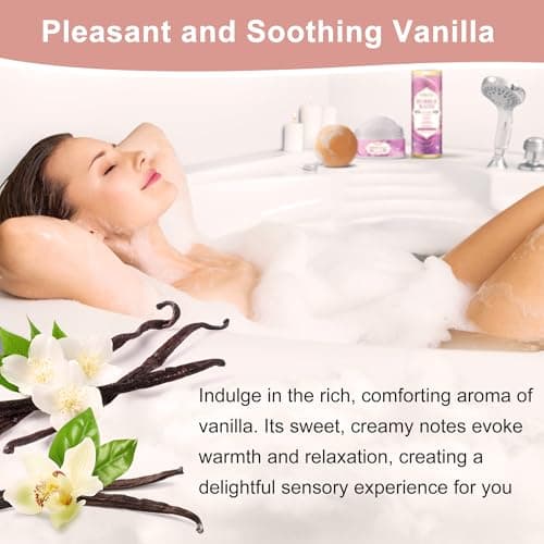 Spa Bath Sets for Women Gift,Stress Relief & Relaxing Body Wash Bath Set,Vanilla Home Spa Basket Gifts Set for Woman Mom Wife Her Sister,Unique Self Care Womens Gift ,Birthday Valentines Gifts Women - Thumbnail 5