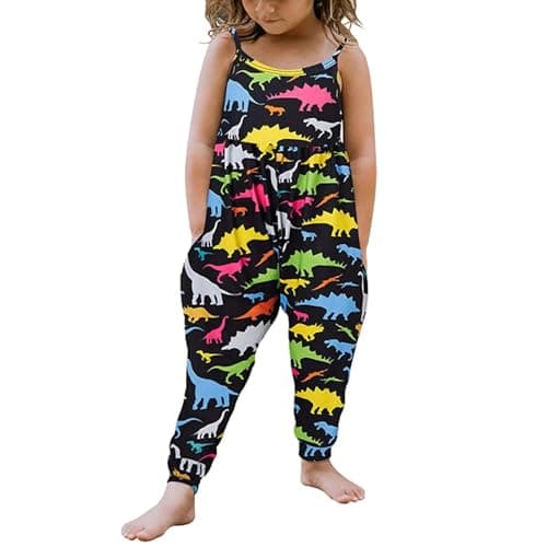 Kislio Toddler Baby Girls Jumpsuit One Piece Mermaid Romper Sleeveless Strap Summer Outfits Pockets Clothes 1-6 Years - Image 1