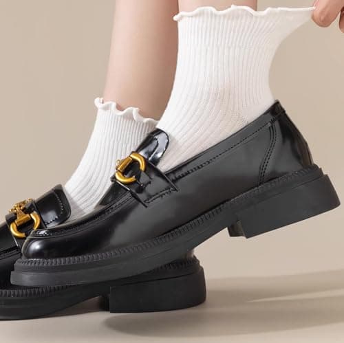 FYC Womens Ruffle Socks, Cute Ruffle Ankle Socks, Soft Breathable Sock for Daily Wear 6 Pairs - Thumbnail 4