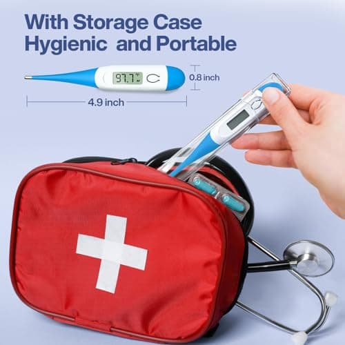 Boncare 10 Seconds Oral Thermometer for Adults and Kids - Accurate & Safe Rectal Thermometer for Baby with Fever Alarm, Digital Thermometer (Light Blue) - Thumbnail 6
