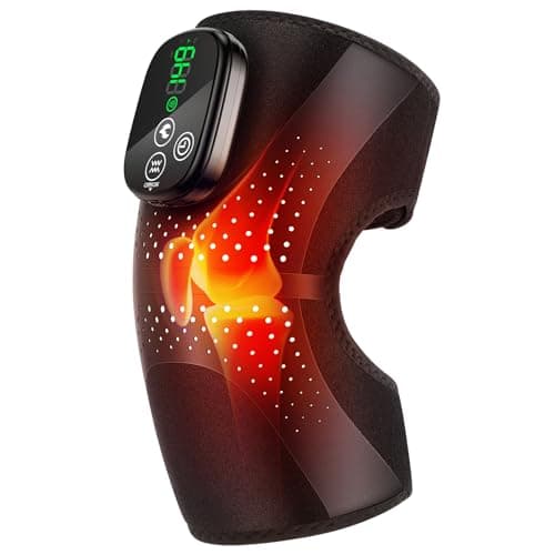 Cordless Knee Massager, 3-in-1 Knee Heating Pad with Massage, Heating Pad for Knee Elbow Shoulder Pain Relief, Rechargeable Heated Knee Brace Wrap for Arthritis/Joint Stiff/Muscle Strain - Image 1