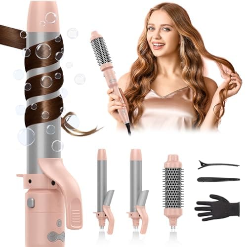 Rotating Curling Iron Set, Automatic Curling Wand for Long Hair, Easy to Use Hair Curler Get Effortless Beach Waves, 3 Sizes Ceramic Barrel 1/1.25/1.5 Inch to 410°F with Home Button, Dual Voltage - Image 1