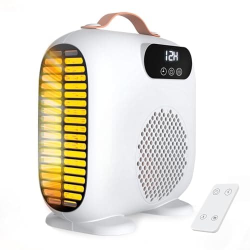 Gyrivav Space Heater, Portable Heaters for Indoor Use with Remote, LED Display, 18H Timer, 3 Modes, Vertical and Horizontal Use, No Temp Display, 1500W Fast Safety Heat for Bedroom, Home, Office - Image 1