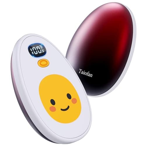 Taiofan Hand Warmers Rechargeable, 2 Pack Cute Egg Design, LED Display, 4 Levels Fast Heating Magnetic Electric Hand Warmers, Portable Pocket Heater Gifts for Women Men Outdoor Camping Hunting Golf - Image 1