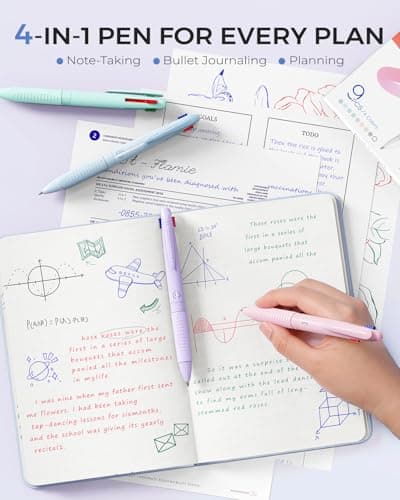 Four Candies Multicolor Pens, 4-in-1 Colored Pen, 9 Pack 1.0mm 4 Color Pens, Quick Dry Nurse Pens, Smooth Writing Colored Ink Pens, Comfort Grip & Macaron Office And School Supplies, Gifts For Women - Thumbnail 6