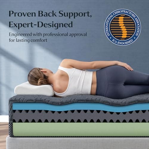 Yaak 14 Inch Queen Size Mattress, Queen Memory Foam Mattress in a Box, Graphene Cooling Cover for Hot Sleepers, Pressure Relief with Comfort Foam, Certipur-US Certified, USA-Made Foam, Medium Firm - Thumbnail 6